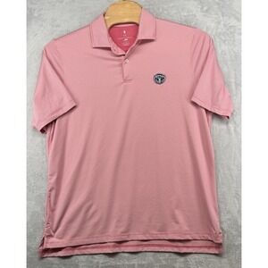 Fairway & Greene Polo Shirt Red White Striped Medinah Country Club Golf Men's XL